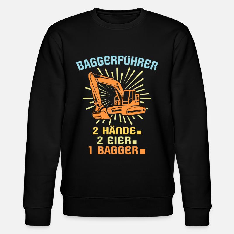 Baggerfahrer Bagger Fahren - Stanley/Stella Unisex Bio-Sweatshirt CHANGER  - Schwarz