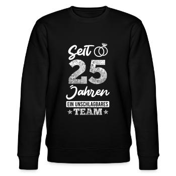 25 Jahre verheiratet 25. Hochzeitstag - Stanley/Stella Unisex Bio-Sweatshirt CHANGER  - Schwarz - Vorne - Nik (191cm) & Marisol (170cm)