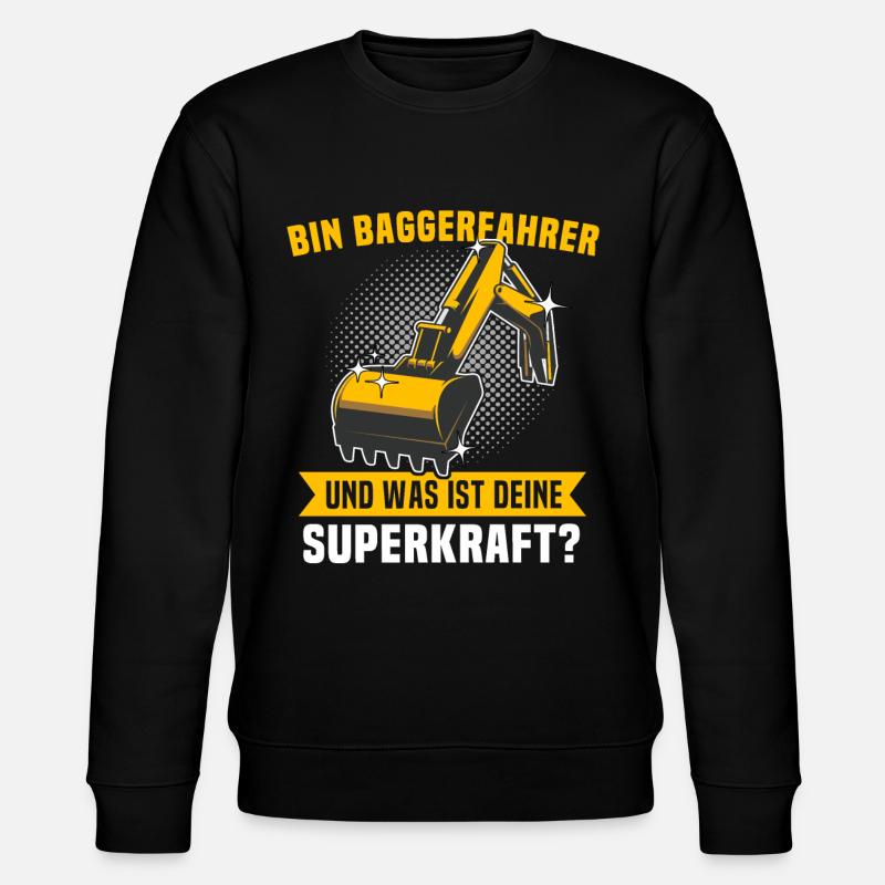 Baggerfuehrer Baggerfahrer - Stanley/Stella Unisex Bio-Sweatshirt CHANGER  - Schwarz