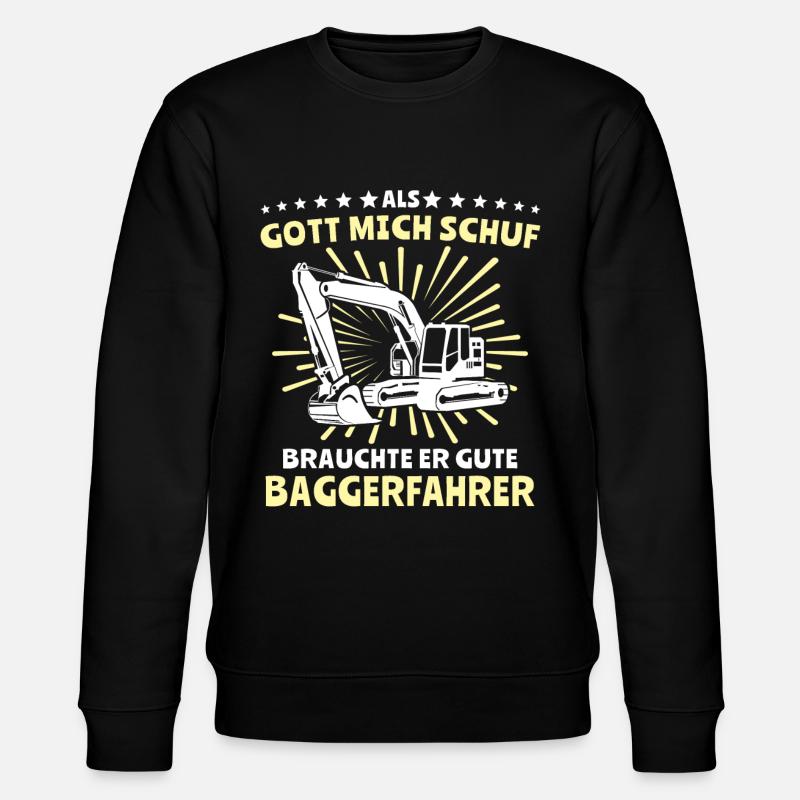 Baggerfuehrer Baggerfahrer - Stanley/Stella Unisex Bio-Sweatshirt CHANGER  - Schwarz