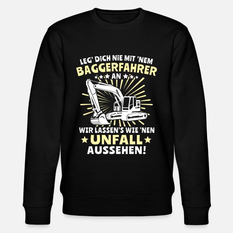 Baggerfuehrer Baggerfahrer - Stanley/Stella Unisex Bio-Sweatshirt CHANGER  - Schwarz
