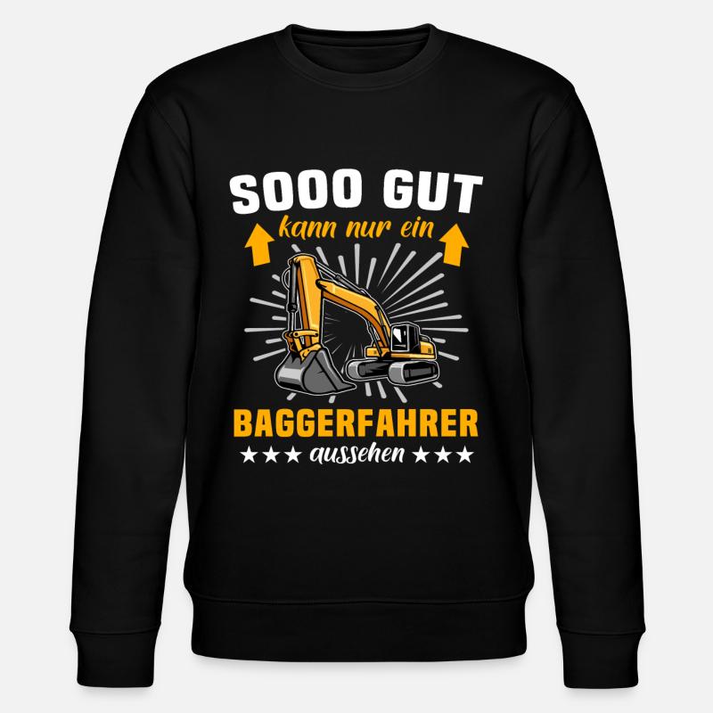 Baggerfahrer Bagger - Stanley/Stella Unisex Bio-Sweatshirt CHANGER  - Schwarz