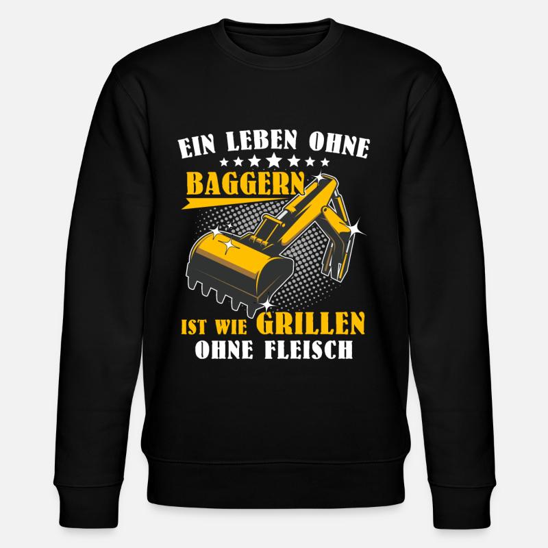 Baggerführer Baggerfahrer - Stanley/Stella Unisex Bio-Sweatshirt CHANGER  - Schwarz
