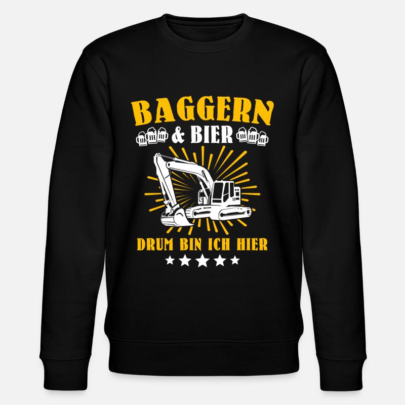 Baggerfahrer Bagger - Stanley/Stella Unisex Bio-Sweatshirt CHANGER  - Schwarz