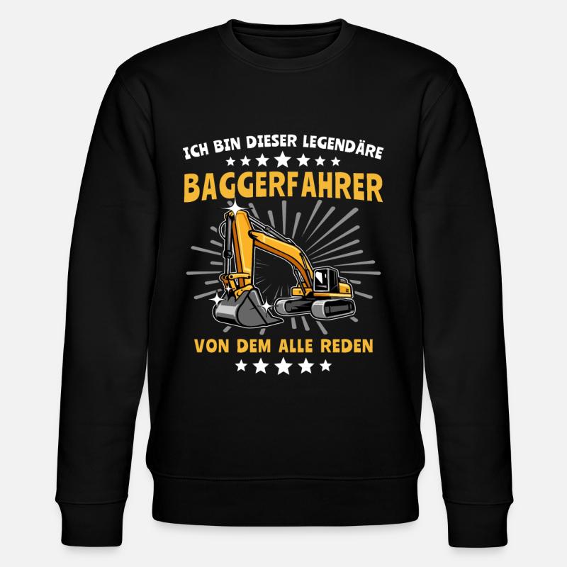 Baggerfahrer Bagger - Stanley/Stella Unisex Bio-Sweatshirt CHANGER  - Schwarz