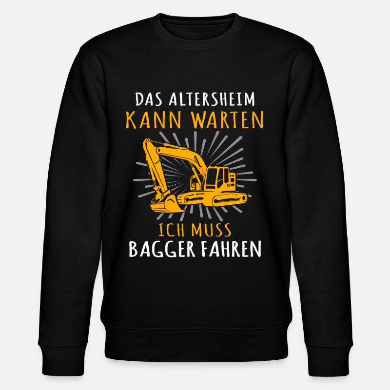 Baggerfahrer Bagger - Stanley/Stella Unisex Bio-Sweatshirt CHANGER  - Schwarz