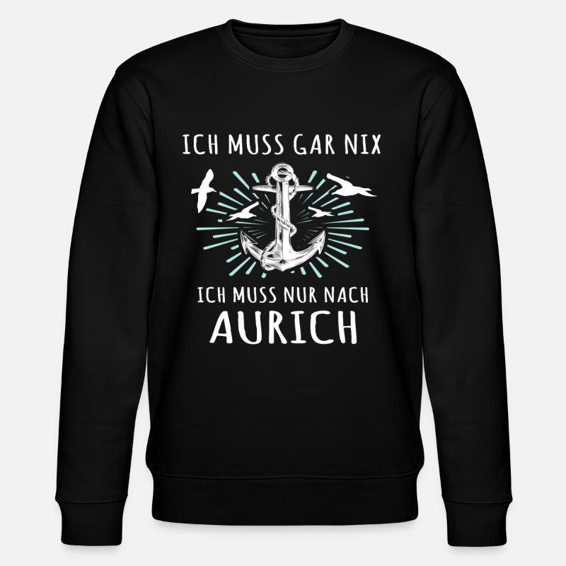 Aurich Sprüche Auricher Spruch - Stanley/Stella Unisex Bio-Sweatshirt CHANGER - Schwarz