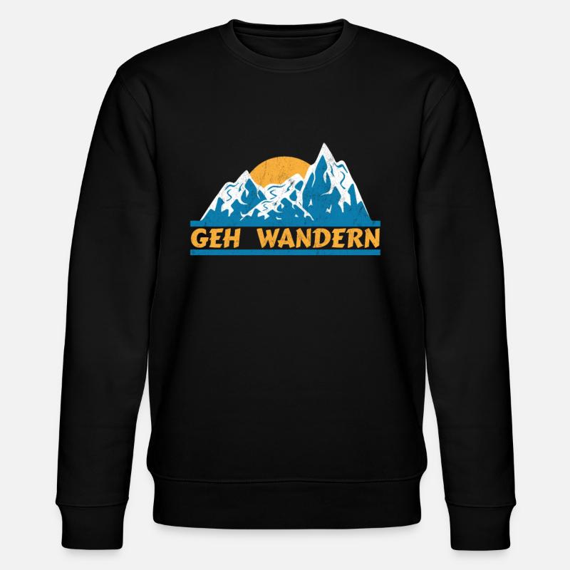 Geh Wandern Wanderer Berge - Stanley/Stella Unisex Bio-Sweatshirt CHANGER  - Schwarz