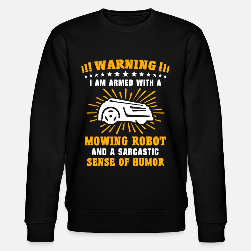 Mähroboter Rasenmäher Roboter Rasenmähroboter - Stanley/Stella Unisex Bio-Sweatshirt CHANGER  - Schwarz