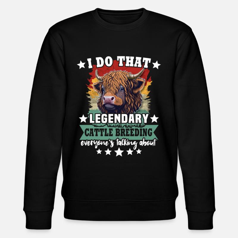 Vache bovine des Highlands - Sweat bio CHANGER Stanley/Stella Unisexe - noir