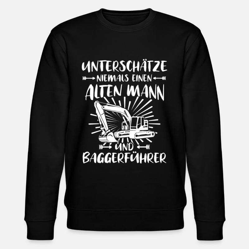 Baggerfuehrer Baggerfahrer - Stanley/Stella Unisex Bio-Sweatshirt CHANGER  - Schwarz