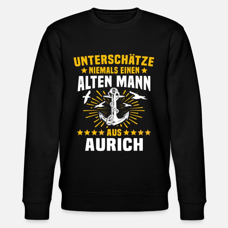 Aurich Unterschätze Auricher Mann - Stanley/Stella Unisex Bio-Sweatshirt CHANGER  - Schwarz