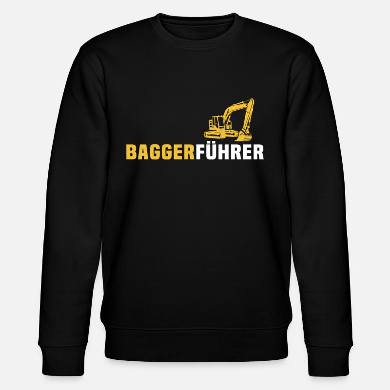 Bagger Ich Liebe Baggerfahrer - Stanley/Stella Unisex Bio-Sweatshirt CHANGER  - Schwarz
