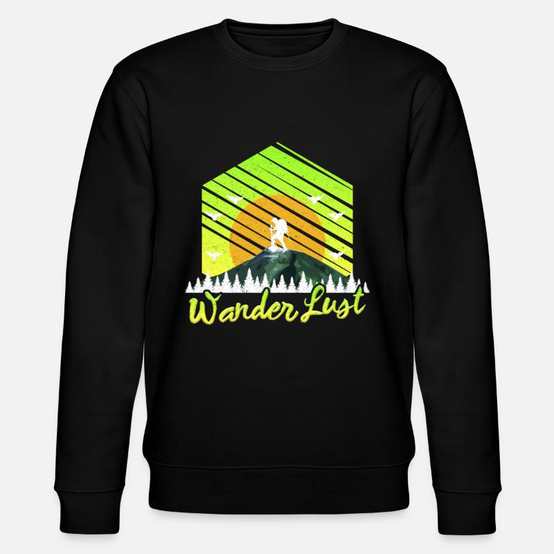 Bergfan Wanderer Bergzeit - Stanley/Stella Unisex Bio-Sweatshirt CHANGER  - Schwarz