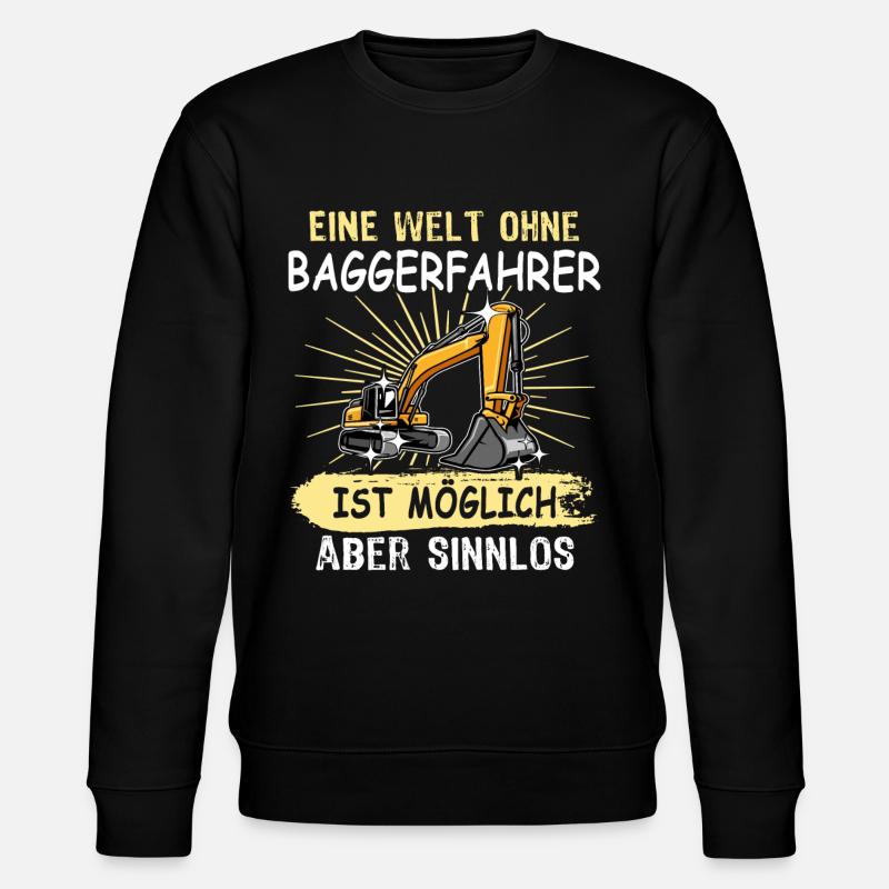Bagger Baggerfahrer - Stanley/Stella Unisex Bio-Sweatshirt CHANGER  - Schwarz