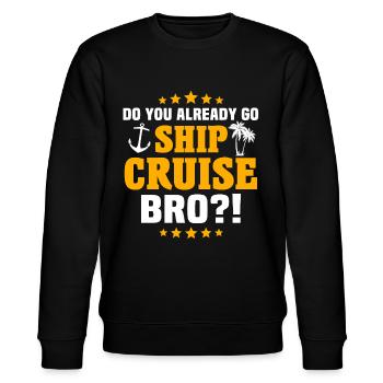 Kreuzfahrtschiff Kreuzfahrt - Stanley/Stella Unisex Bio-Sweatshirt CHANGER  - Schwarz - Vorne - Nik (191cm) & Marisol (170cm)