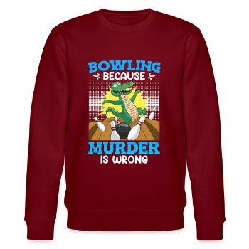 Bowling parce que le meurtre n’est pas le bon joueur de bowling - Sweat bio CHANGER Stanley/Stella Unisexe - bordeaux - Devant - Nik (191cm) & Marisol (170cm)