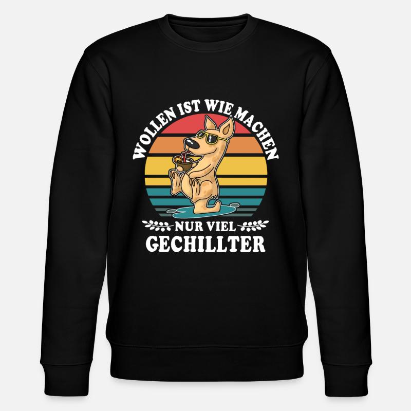 Känguru Chillen Wollen Machen - Stanley/Stella Unisex Bio-Sweatshirt CHANGER  - Schwarz