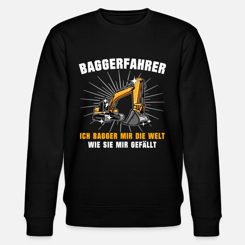 Baggerfuehrer Baggerfahrer - Stanley/Stella Unisex Bio-Sweatshirt CHANGER  - Schwarz