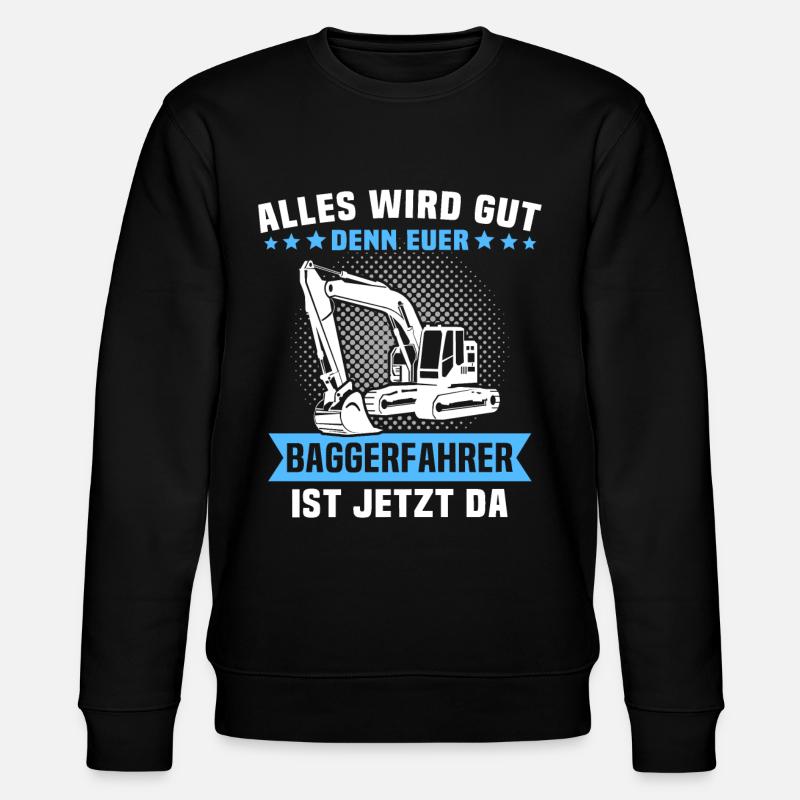 Baggerfuehrer Baggerfahrer - Stanley/Stella Unisex Bio-Sweatshirt CHANGER  - Schwarz