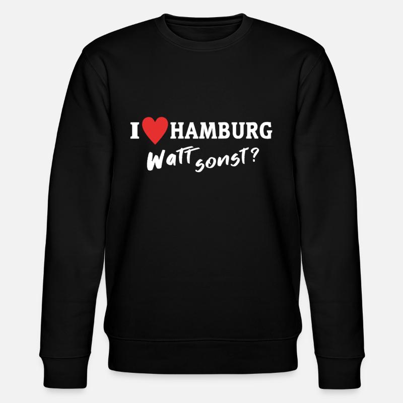 Ich Liebe Hamburg - Stanley/Stella Unisex Bio-Sweatshirt CHANGER  - Schwarz