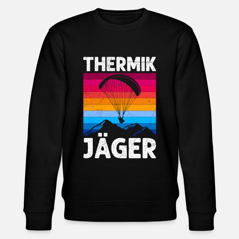 Thermik Jäger Gleitschirmflieger Pilot - Stanley/Stella Unisex Bio-Sweatshirt CHANGER  - Schwarz