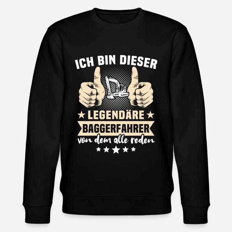 Baggerfuehrer Baggerfahrer - Stanley/Stella Unisex Bio-Sweatshirt CHANGER  - Schwarz