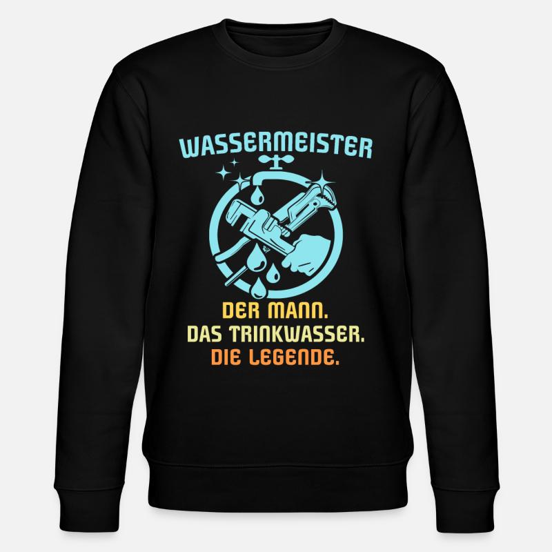 Wassermeister Spruch - Stanley/Stella Unisex Bio-Sweatshirt CHANGER - Schwarz