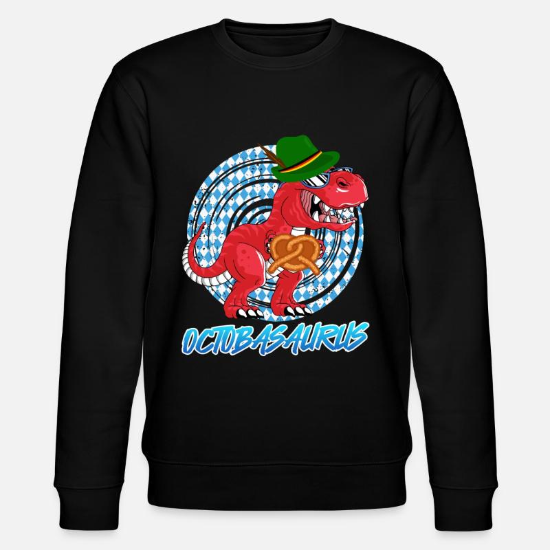 Oktobasaurus Rex Dinosaur Pretzel - Stanley/Stella CHANGER Unisex Organic Sweatshirt - black