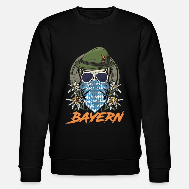 Drapeau bavarois blanc bleu traditionnel - Sweat bio CHANGER Stanley/Stella Unisexe - noir