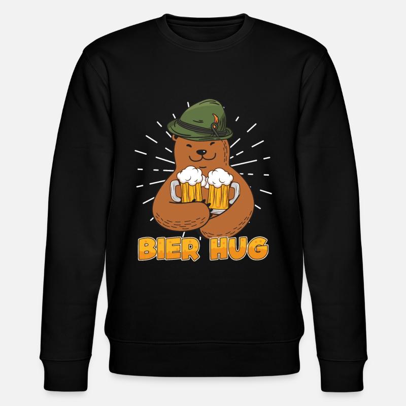 Bier Hug Bierkrug Bayern Bayerisch - Stanley/Stella Unisex Bio-Sweatshirt CHANGER  - Schwarz