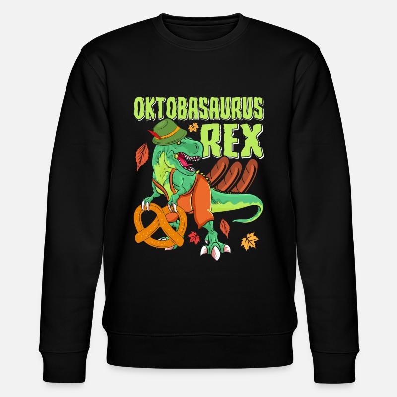 Oktobasaurus Rex Dinosaur Pretzel - Stanley/Stella CHANGER Unisex Organic Sweatshirt - black