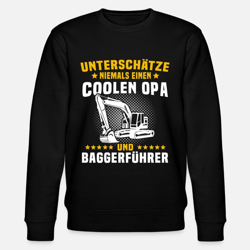 Baggerfahrer Baggerführer Opas - Stanley/Stella Unisex Bio-Sweatshirt CHANGER - Schwarz