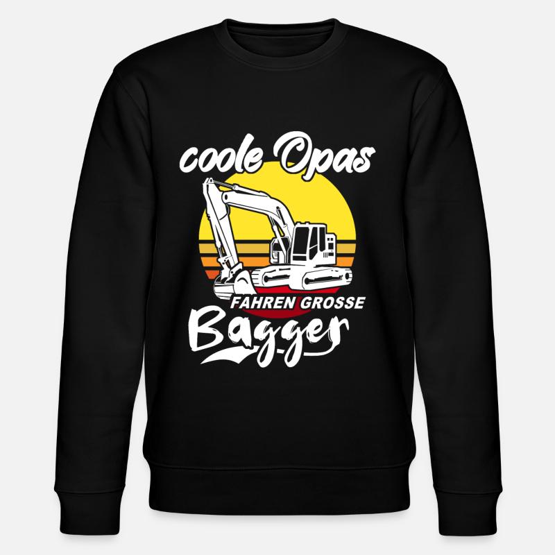 Baggerfahrer Opa Baggerführer - Stanley/Stella Unisex Bio-Sweatshirt CHANGER  - Schwarz
