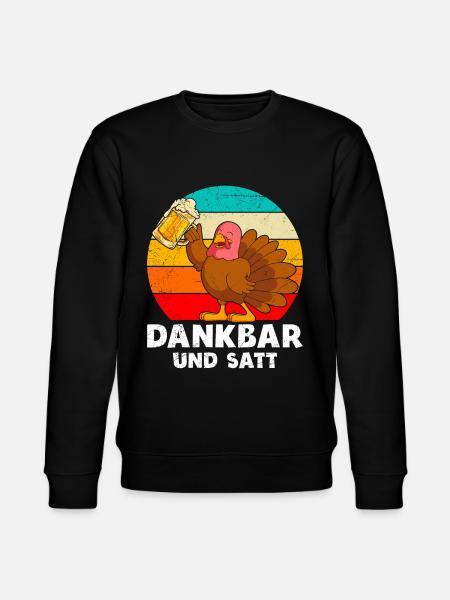 Dankbar und Satt Biertrinker Truthahn - Stanley/Stella Unisex Bio-Sweatshirt CHANGER - Schwarz