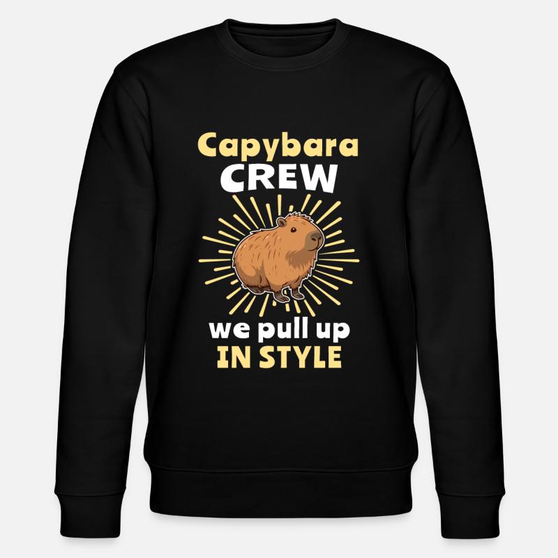 Capybara Sprüche Wasserschwein - Stanley/Stella Unisex Bio-Sweatshirt CHANGER  - Schwarz
