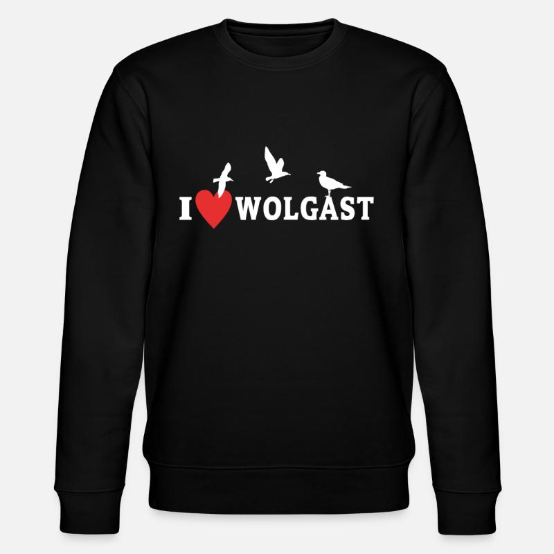 Ich Liebe Wolgast - Stanley/Stella Unisex Bio-Sweatshirt CHANGER  - Schwarz
