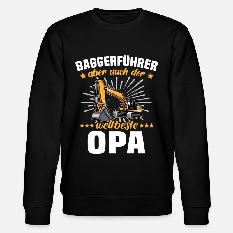 Opa Baggerfahrer - Stanley/Stella Unisex Bio-Sweatshirt CHANGER  - Schwarz