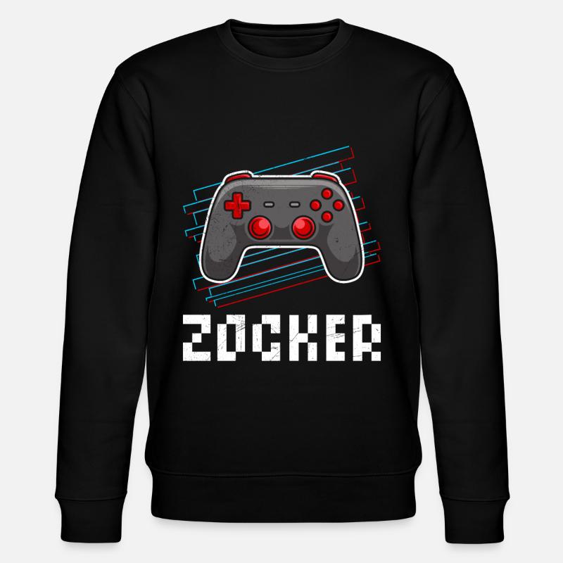 Gamer Zocker Videospiele Controller Spielekonsole - Stanley/Stella Unisex Bio-Sweatshirt CHANGER  - Schwarz