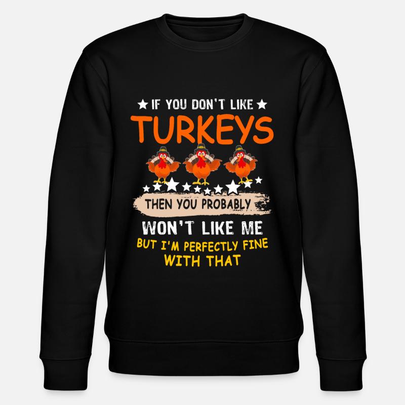 Truthahn Erntedankfest - Stanley/Stella Unisex Bio-Sweatshirt CHANGER  - Schwarz