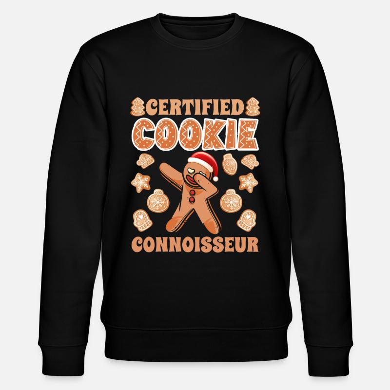 Gingerbread Man Certified Cookie Connoisseur - Stanley/Stella CHANGER Unisex Organic Sweatshirt - black