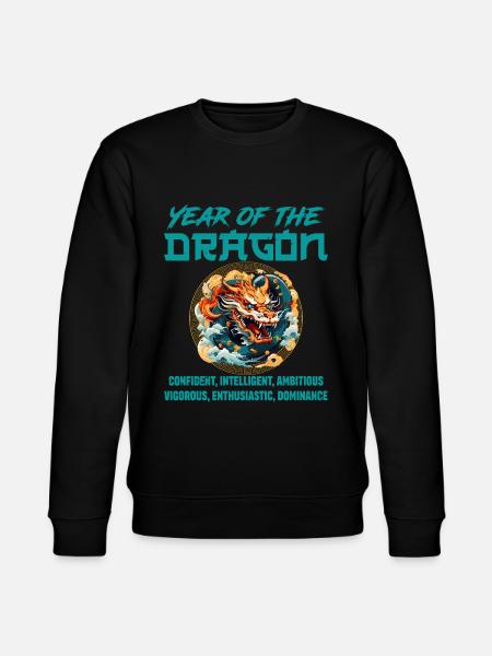 Kinesisk nytår år af Dragon Kina - Stanley/Stella økologisk unisex-sweatshirt CHANGER  - sort