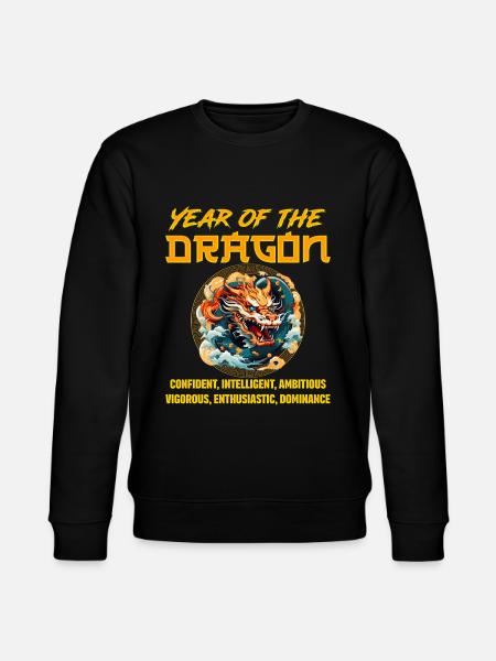 Kinesisk nytår år af Dragon Kina - Stanley/Stella økologisk unisex-sweatshirt CHANGER  - sort