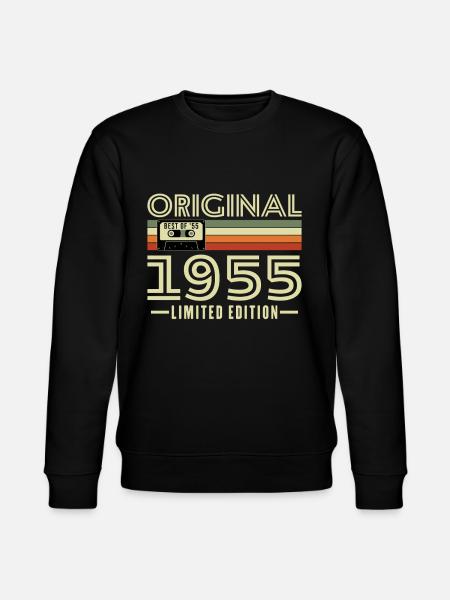 1955 Vintage Retro Birthday Gift - Stanley/Stella CHANGER Unisex Organic Sweatshirt - black