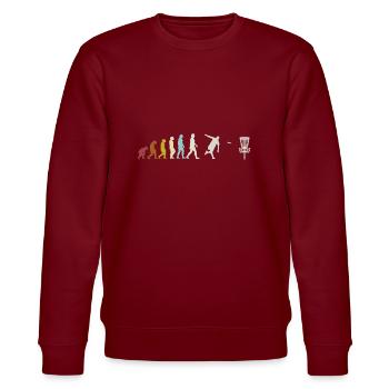 Disc Golf Flugscheibe Discgolfer Geschenk Discgolf - Stanley/Stella Unisex Bio-Sweatshirt CHANGER  - Burgunderrot - Vorne - Nik (191cm) & Marisol (170cm)