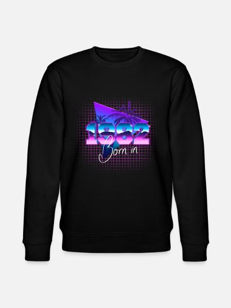 Retrowave Born in 1982 - Stanley/Stella CHANGER Unisex Organic Sweatshirt - black