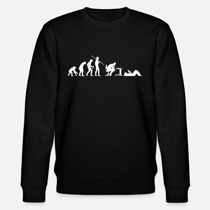 Evolution von Geeks - Stanley/Stella Unisex Bio-Sweatshirt CHANGER  - Schwarz