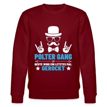 Junggesellenabschied Männer Polterabend Saufen Fun - Stanley/Stella Unisex Bio-Sweatshirt CHANGER  - Burgunderrot - Vorne - Nik (191cm) & Marisol (170cm)