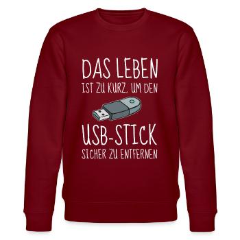 Humour de bureau Funny USB Flash Drive Office Fun Computer - Sweat bio CHANGER Stanley/Stella Unisexe - bordeaux - Devant - Nik (191cm) & Marisol (170cm)