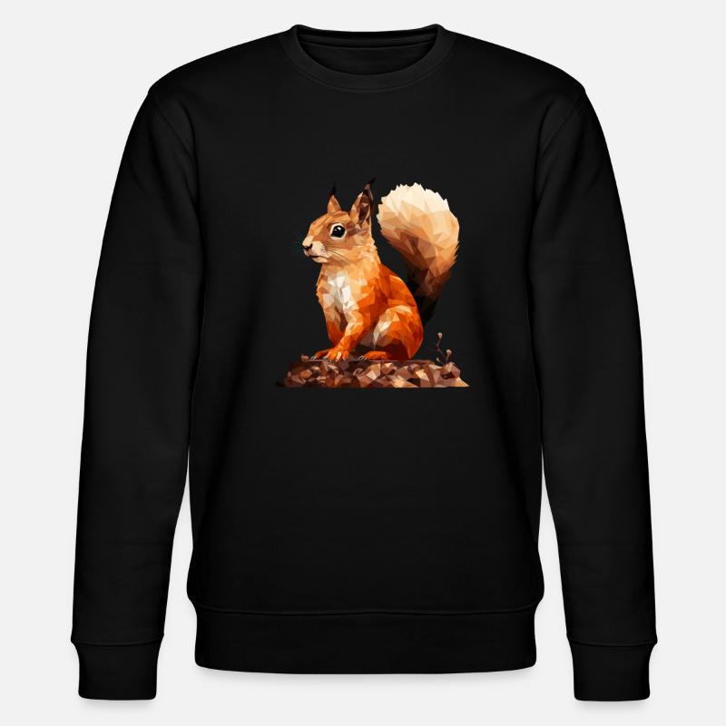 Squirrel in polygon style - Stanley/Stella CHANGER Unisex Organic Sweatshirt - black